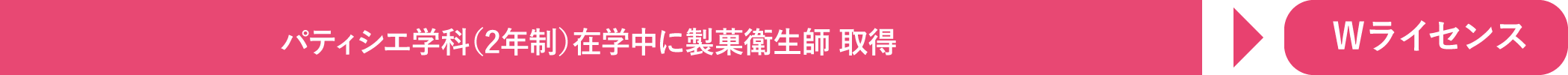 パティシエ学科（2年制）在学中に製菓衛生師取得 Wライセンス