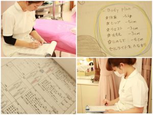 モデルさんから希望を聞き出してエステプランを立てます✨